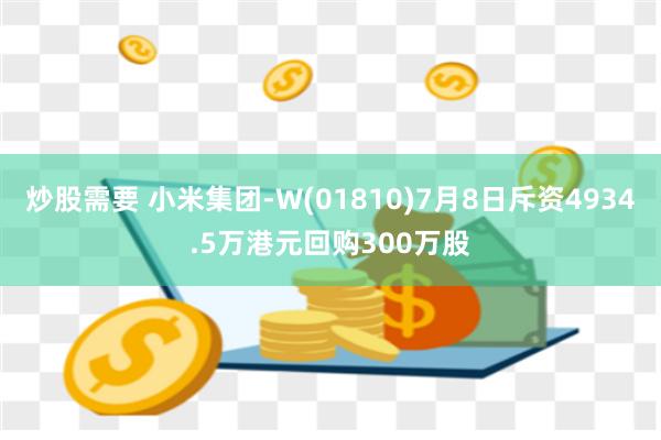 炒股需要 小米集团-W(01810)7月8日斥资4934.5万港元回购300万股