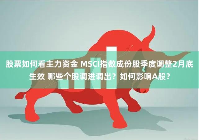 股票如何看主力资金 MSCI指数成份股季度调整2月底生效 哪些个股调进调出？如何影响A股？